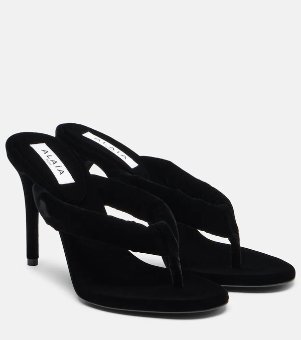  Alaia Alaã¯a 90 Velvet Thong Sandals 