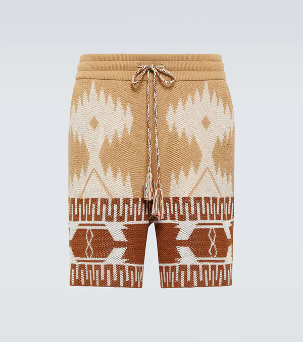  Alanui Alanui Icon Piquet Cotton Jacquard Shorts 