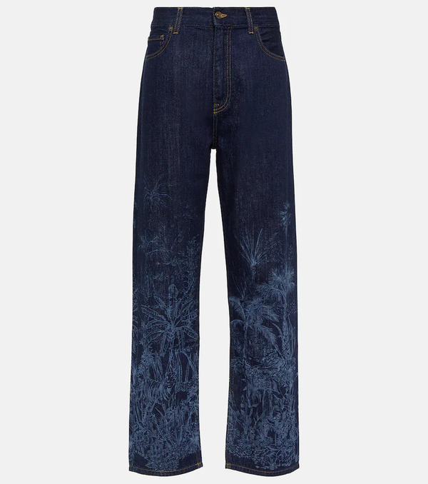  Alanui Alanui Jungle Printed High-rise Jeans 