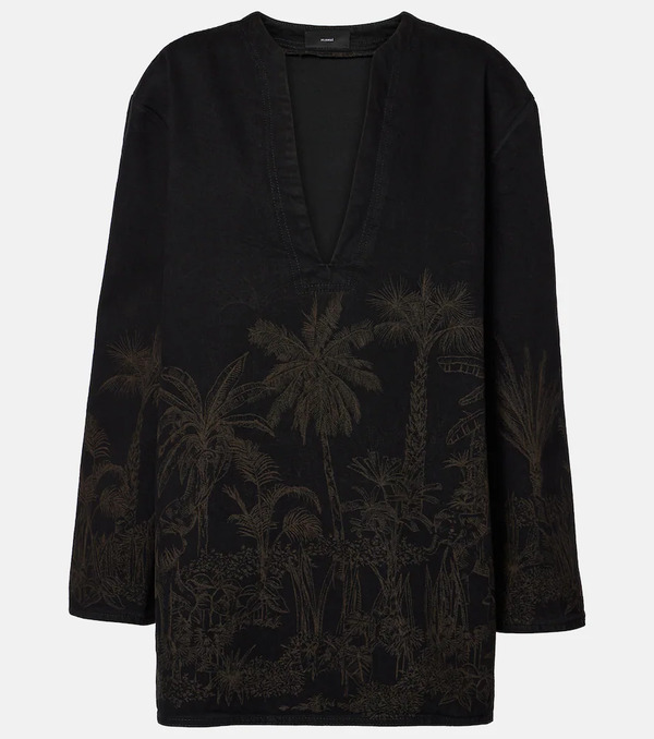  Alanui Alanui Jungle Toile De Jouy Denim Top 