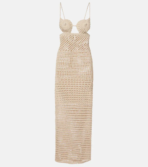  Alanui Alanui The Sound Of The Sea Crochet Maxi Dress 