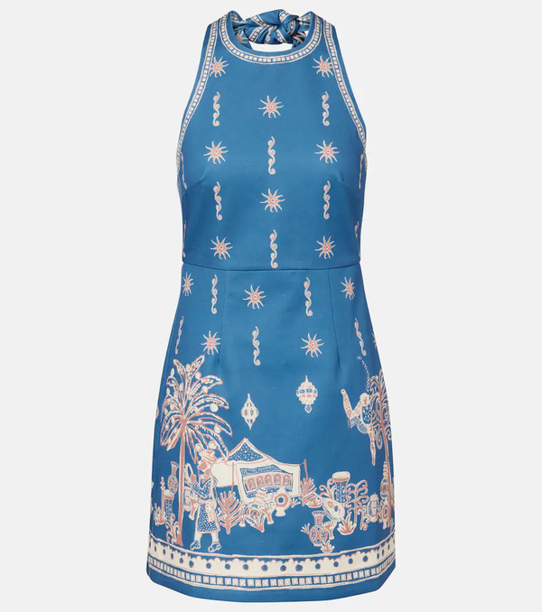  Alemais Alã©mais Acacia Printed Halterneck Cotton Minidress 