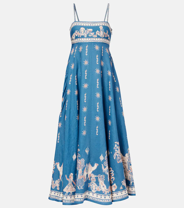  Alemais Alã©mais Acacia Printed Linen Maxi Dress 