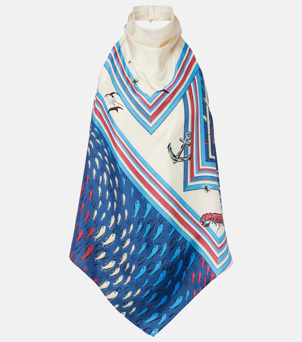  Alemais Alã©mais Apollo Printed Silk Satin Top 