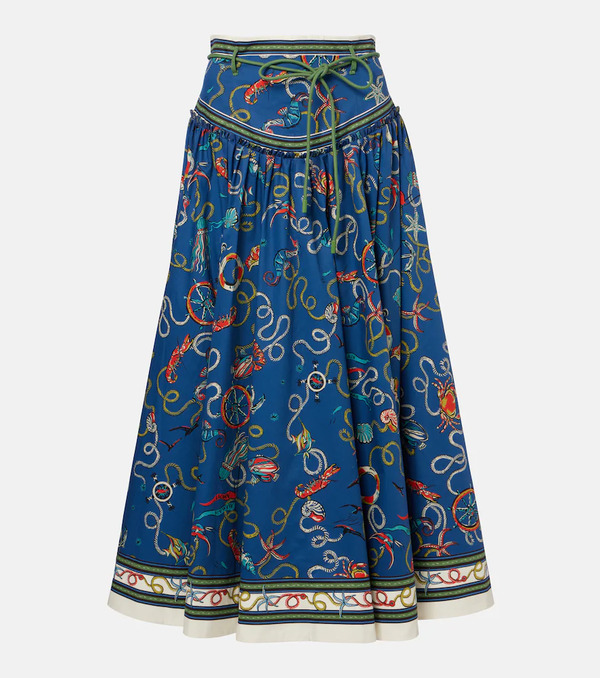  Alemais Alã©mais Cove Printed Cotton Maxi Skirt 