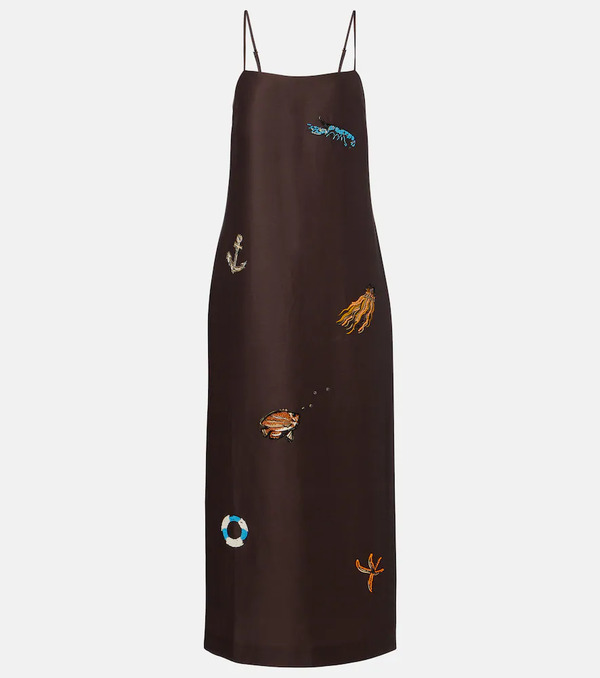  Alemais Alã©mais Embellished Printed Linen-blend Maxi Dress 