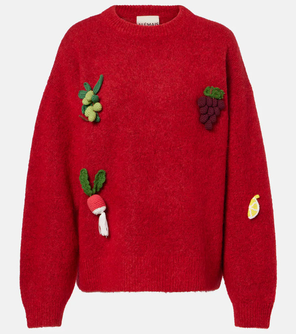  Alemais Alã©mais Fruitto Alpaca, Mohair, And Wool-blend Sweater 