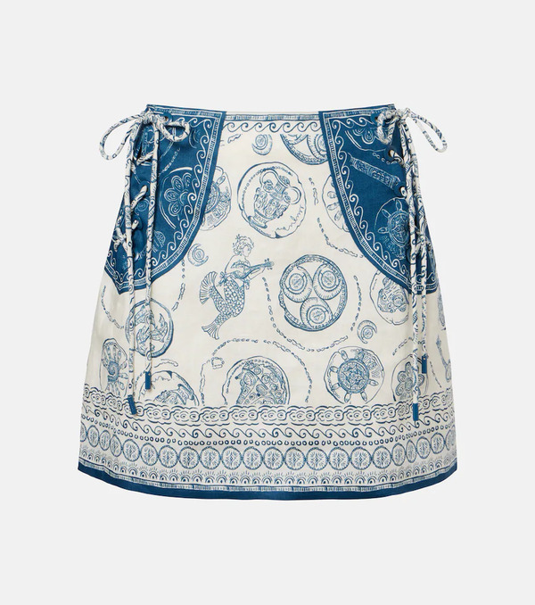  Alemais Alã©mais Lucky Printed Linen Miniskirt 