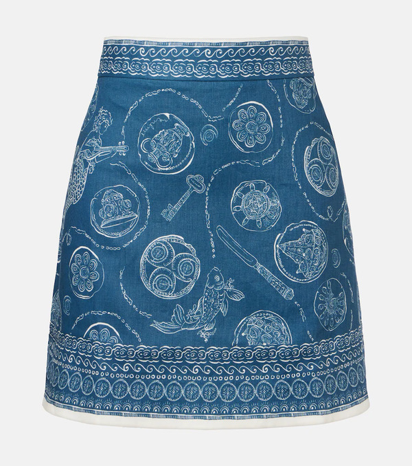  Alemais Alã©mais Lucky Printed Linen Miniskirt 