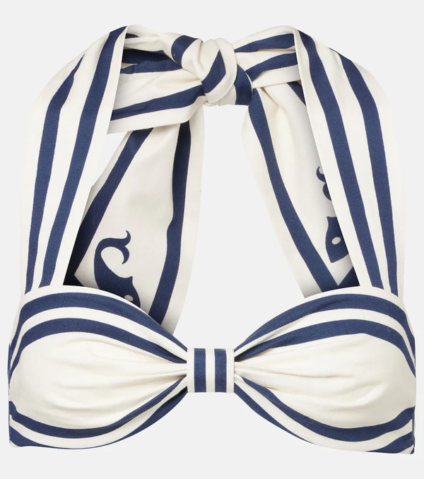  Alemais Alã©mais Marine Striped Cotton Bra Top 