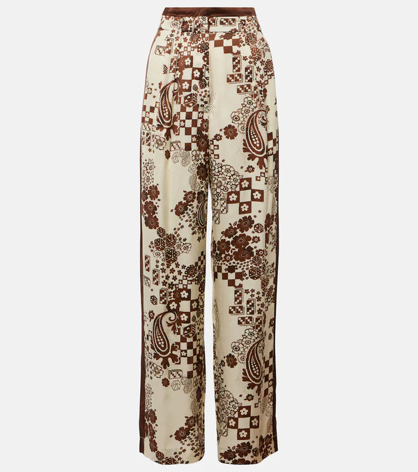  Alemais Alã©mais Printed High-rise Wide-leg Pants 