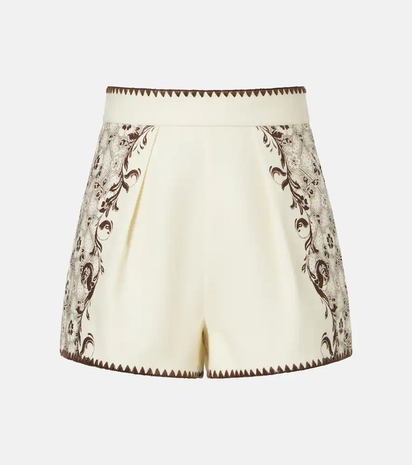  Alemais Alã©mais Printed Linen And Cotton Shorts 