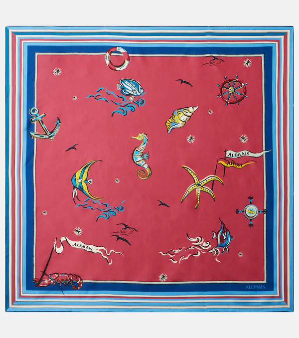  Alemais Alã©mais Printed Silk Twill Scarf 