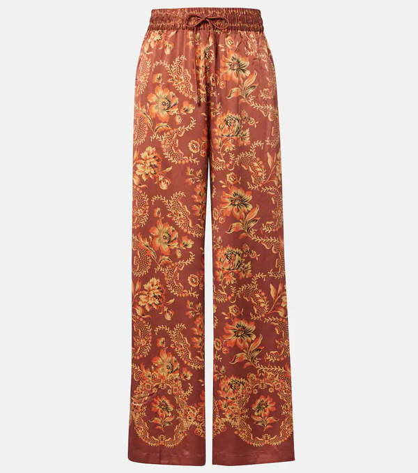  Alemais Alã©mais Seraphina Printed Silk Wide-leg Pants 