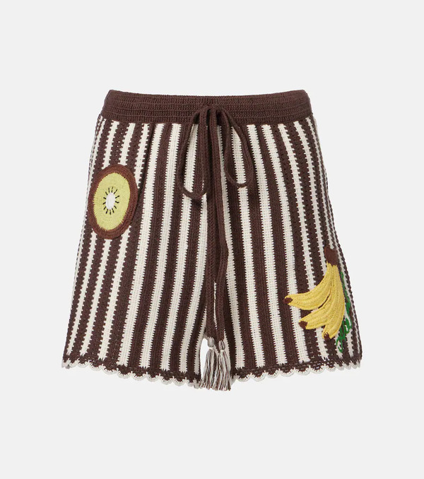  Alemais Alã©mais Sundae Crochet Embroidered Cotton Shorts 