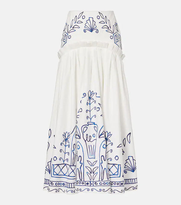  Alemais Alã©mais X Lrnce Leela Printed Cotton Maxi Skirt 
