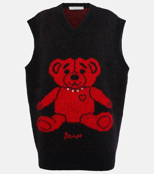 Alessandra Rich Alessandra Rich Bear Wool-blend Vest 