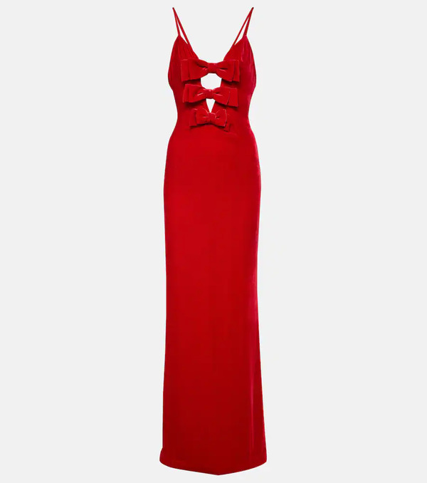  Alessandra Rich Alessandra Rich Bow-detail Velvet Gown 