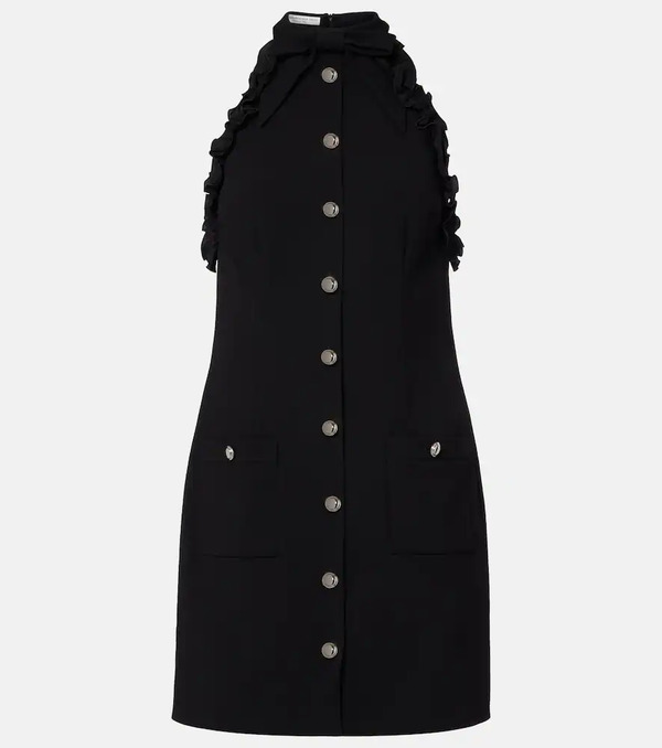  Alessandra Rich Alessandra Rich Bow-detail Wool-blend Crãªpe Minidress 