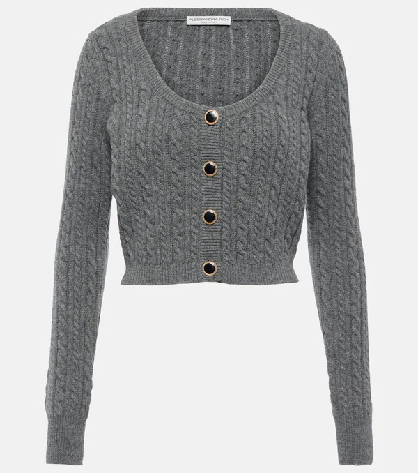  Alessandra Rich Alessandra Rich Cable-knit Wool Cardigan 