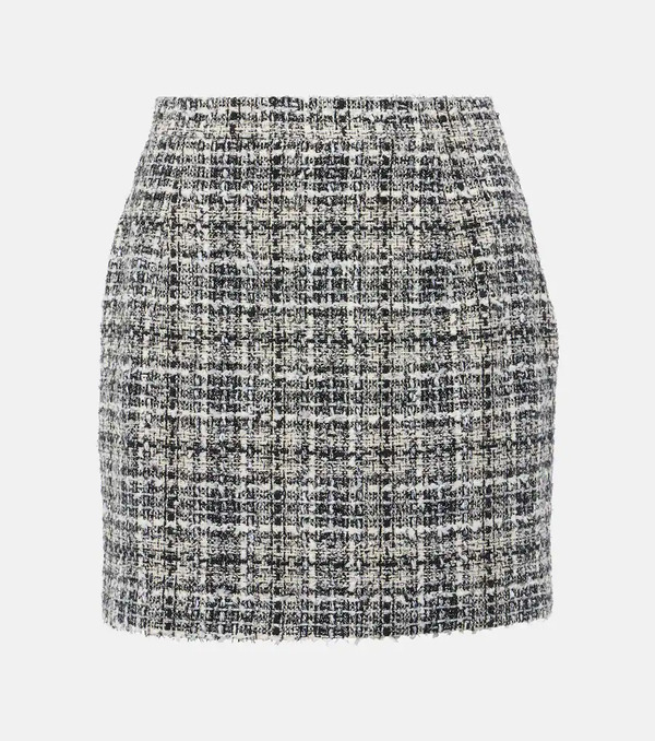  Alessandra Rich Alessandra Rich Checked Lamã© Tweed Miniskirt 