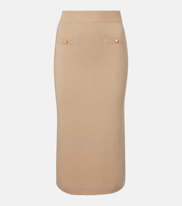  Alessandra Rich Alessandra Rich Cotton And Cashmere Pencil Skirt 