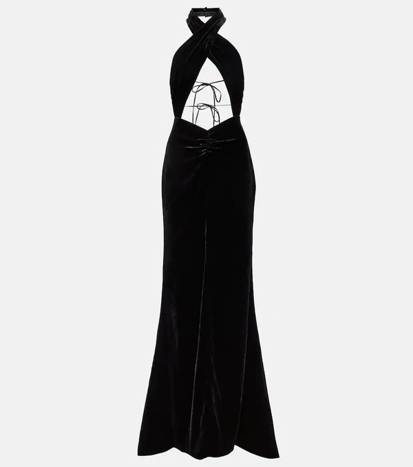 Alessandra Rich Alessandra Rich Cutout Velvet Gown 