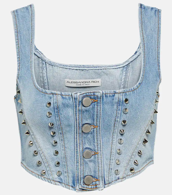  Alessandra Rich Alessandra Rich Denim Crop Top 