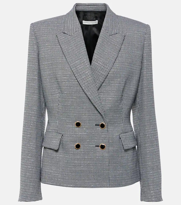  Alessandra Rich Alessandra Rich Houndstooth Wool-blend Jacket 