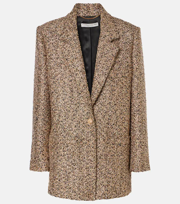  Alessandra Rich Alessandra Rich Oversized Tweed Lamã© Blazer 