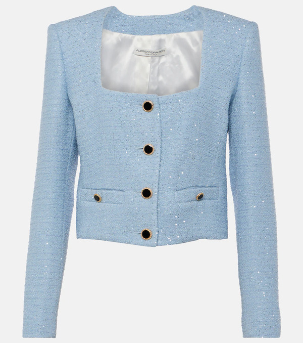 Alessandra Rich Alessandra Rich Sequined Tweed Jacket 