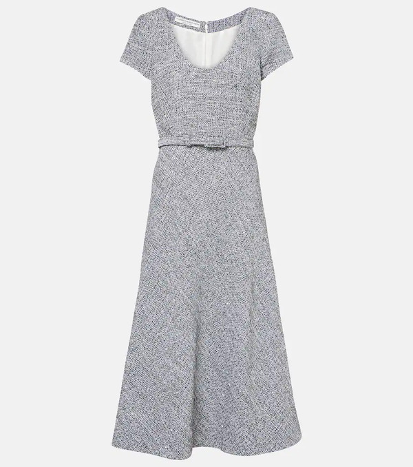  Alessandra Rich Alessandra Rich Sequined Tweed Midi Dress 