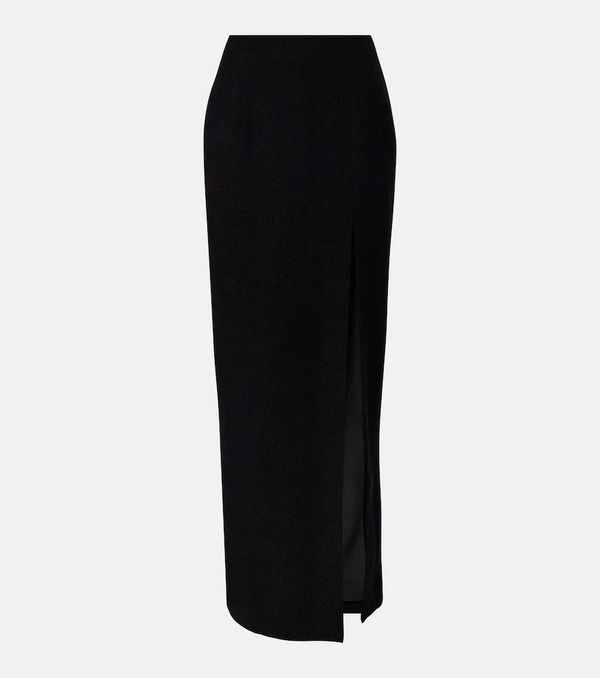  Alessandra Rich Alessandra Rich Wool-blend Twill Bouclã© Maxi Skirt 