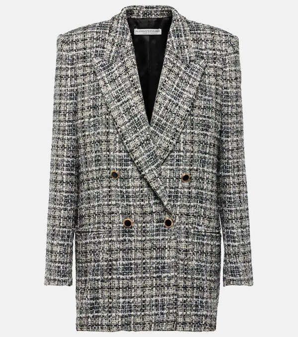  Alessandra Rich Alessandra Rich Wool Lamã© Tweed Blazer 