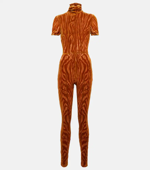  Alex Perry Alex Perry Benton Devorã© Zebra-print Catsuit 