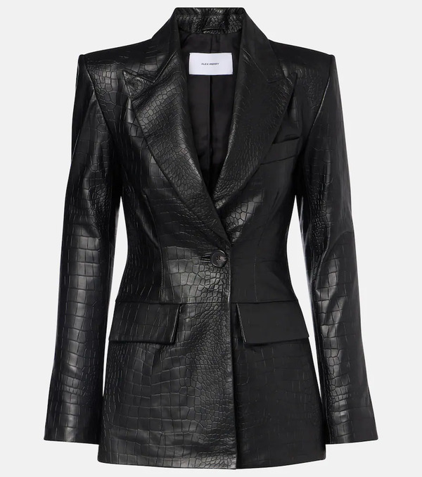  Alex Perry Alex Perry Croc-effect Leather Blazer 