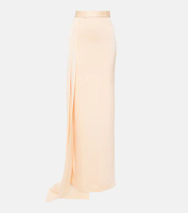  Alex Perry Alex Perry Draped Satin Maxi Skirt 