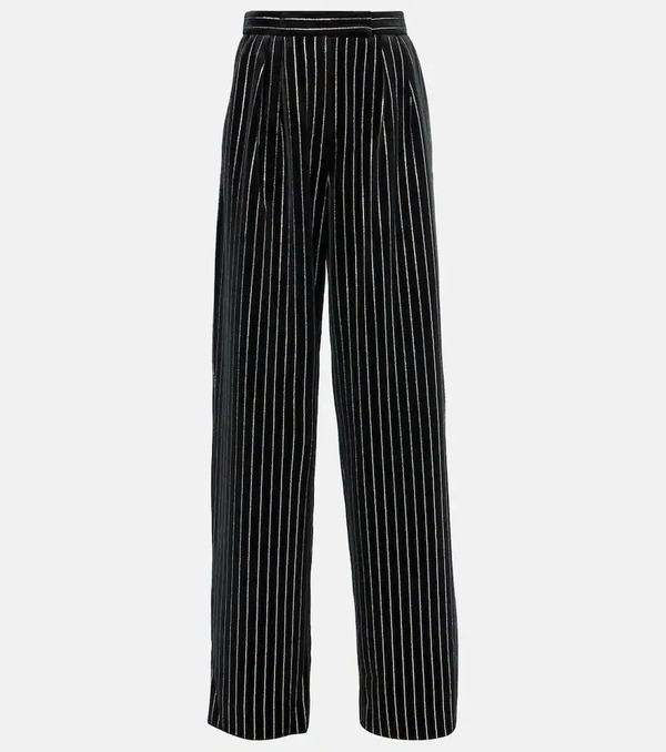  Alex Perry Alex Perry Embellished Velvet Straight Pants 