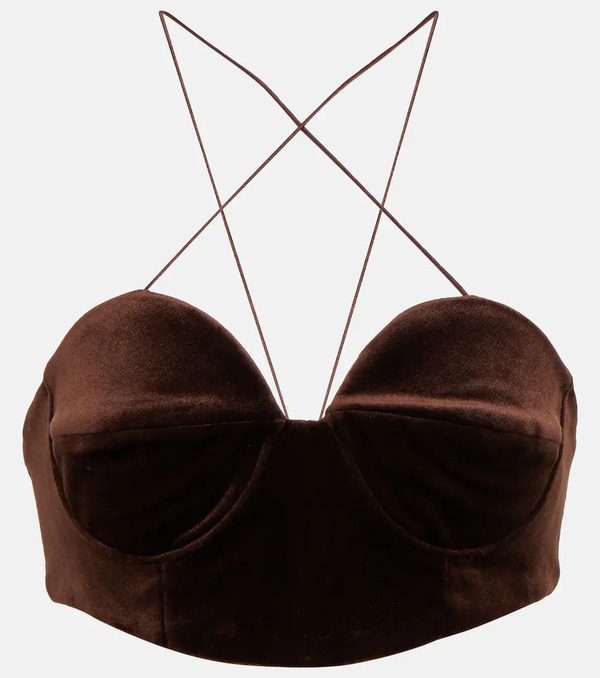  Alex Perry Alex Perry Halterneck Velvet Bralette 