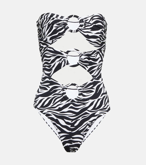  Alexandra Miro Alexandra Miro Anya Zebra-print Cutout Swimsuit 