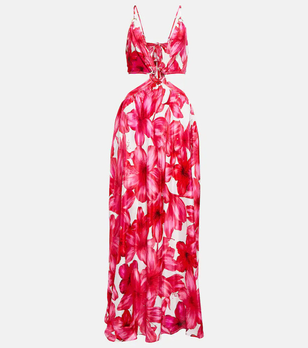  Alexandra Miro Alexandra Miro Colette Floral Cutout Maxi Dress 