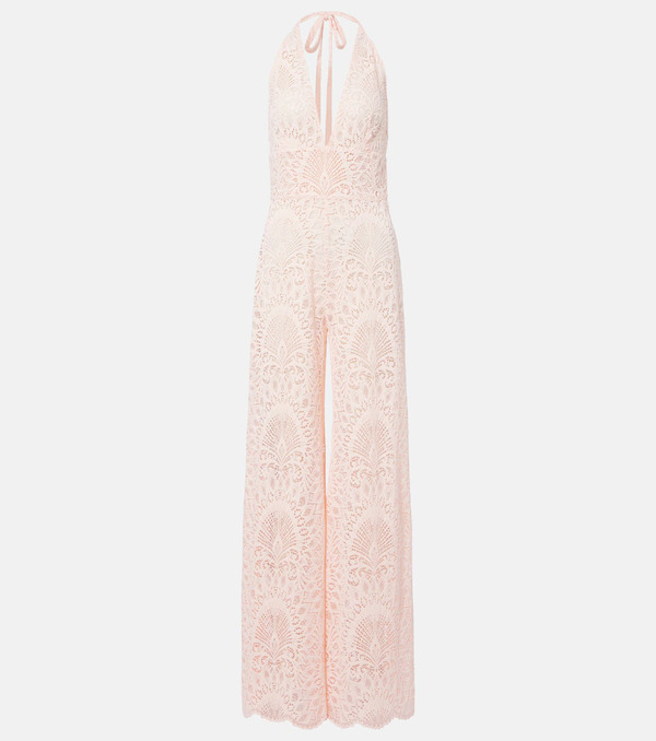  Alexandra Miro Alexandra Miro Irena Halterneck Lace Jumpsuit 