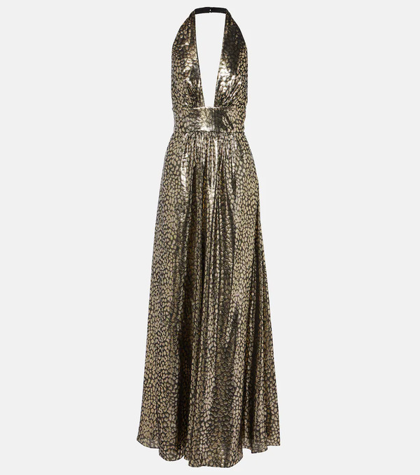  Alexandra Miro Alexandra Miro Ivy Leopard-print Open-back Maxi Dress 