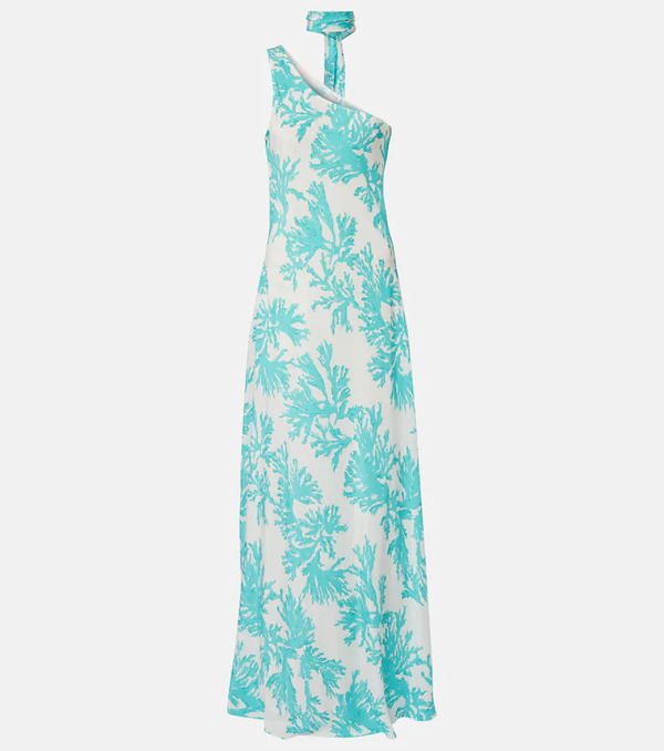  Alexandra Miro Alexandra Miro Odetta Scarf-detail One-shoulder Gown 