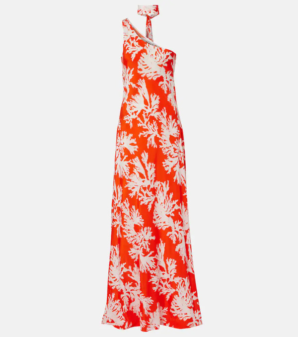  Alexandra Miro Alexandra Miro Odetta Scarf-detail One-shoulder Gown 