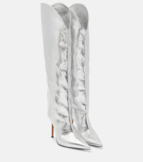  Alexandre Vauthier Alexandre Vauthier Metallic Leather Over-the-knee Boots 