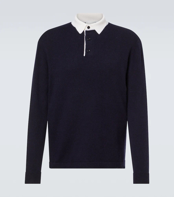  Allude Allude Wool And Cashmere Polo Sweater 