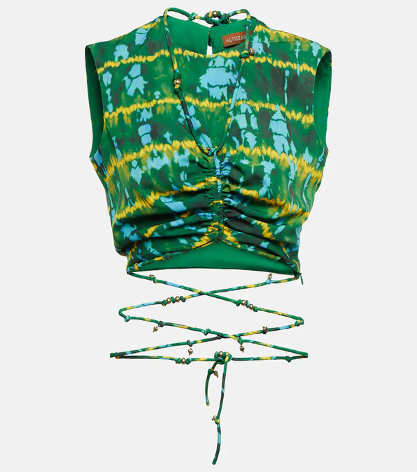  Altuzarra Altuzarra Ayana Printed Ruched Crop Top 