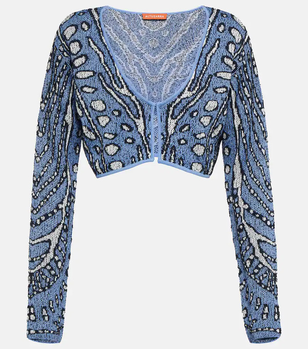  Altuzarra Altuzarra Damisi Jacquard Knit Cropped Cardigan 