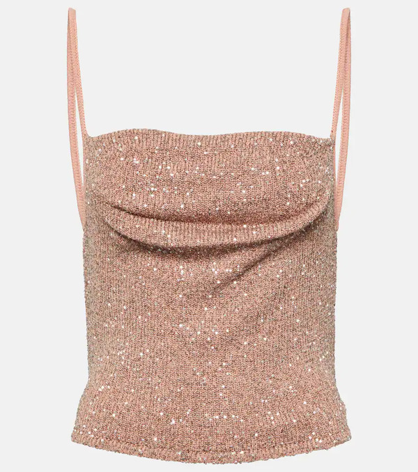  Altuzarra Altuzarra Diaplo Metallic Knit Crop Top 